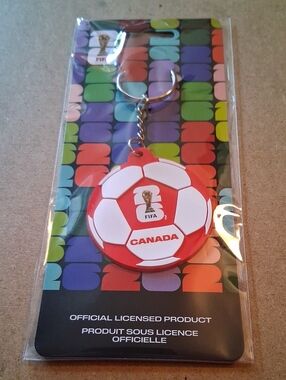 FIFA Canada Soccer Ball Keychain - Red & White